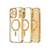 Husa iPhone 14 Pro Max, Crystal Glitter MagSafe cu Protectie La Camere, Gold